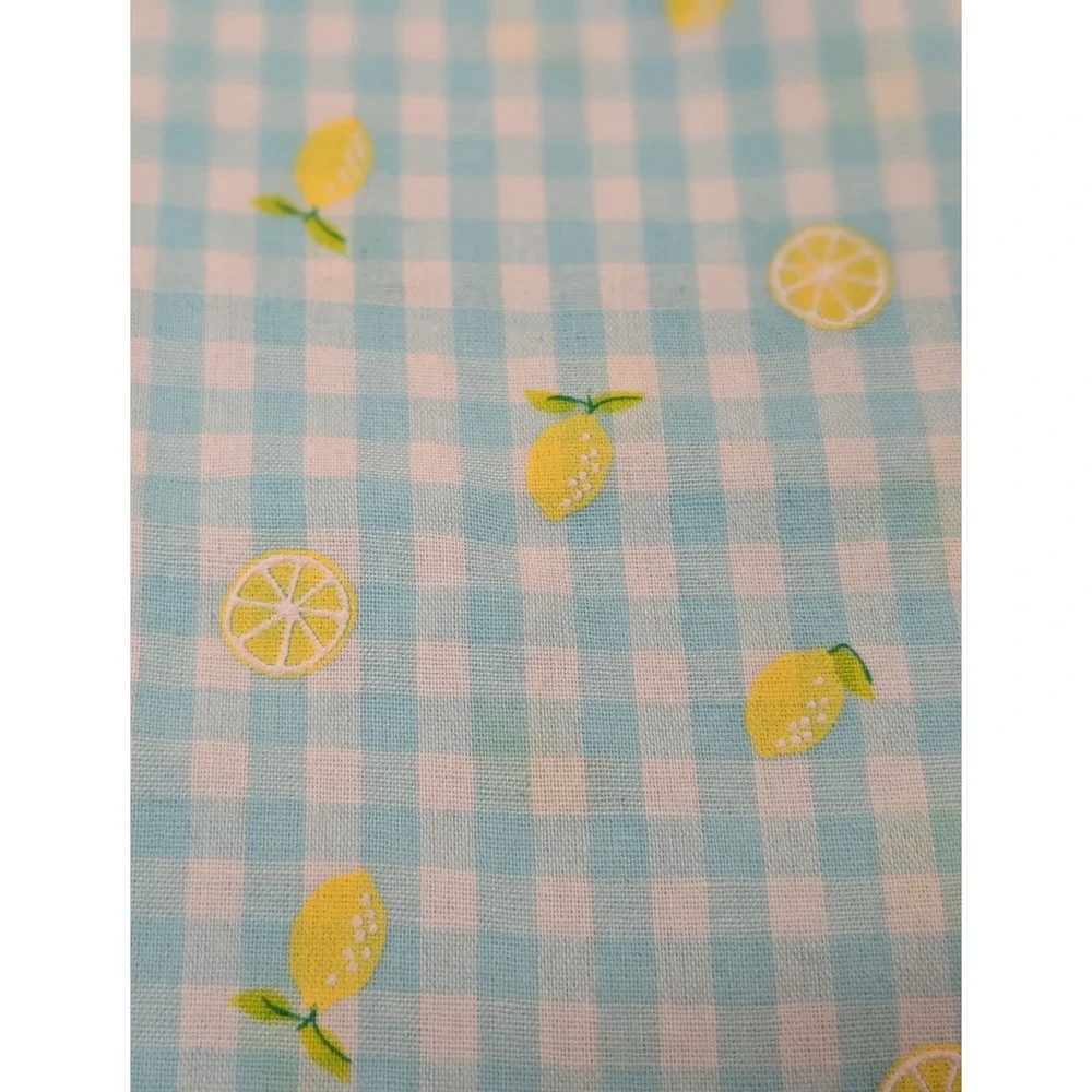 btween Girls Lemon Gingham Capri Pants Elastic Waist Size 6